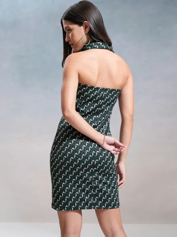 Tokyo Talkies Women Teal Printed Bodycon Dress