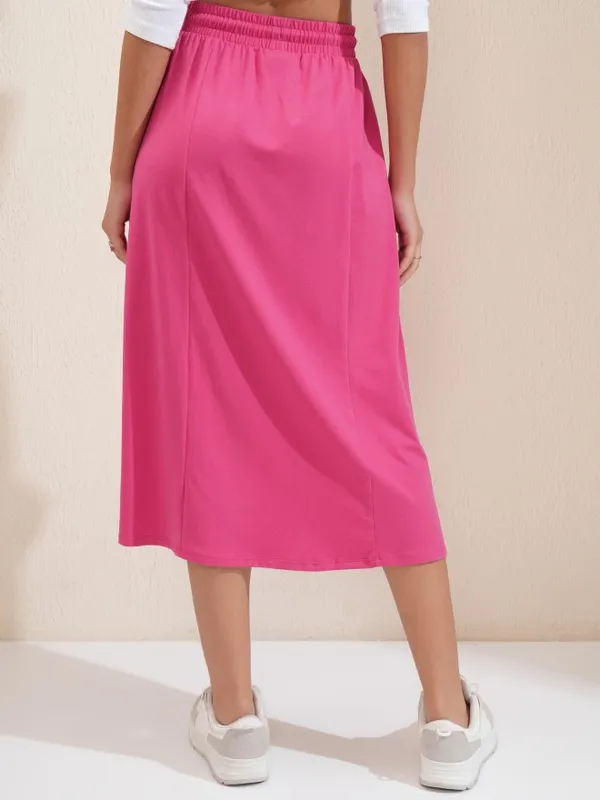 Tokyo Talkies Women Pink Midi Skirt