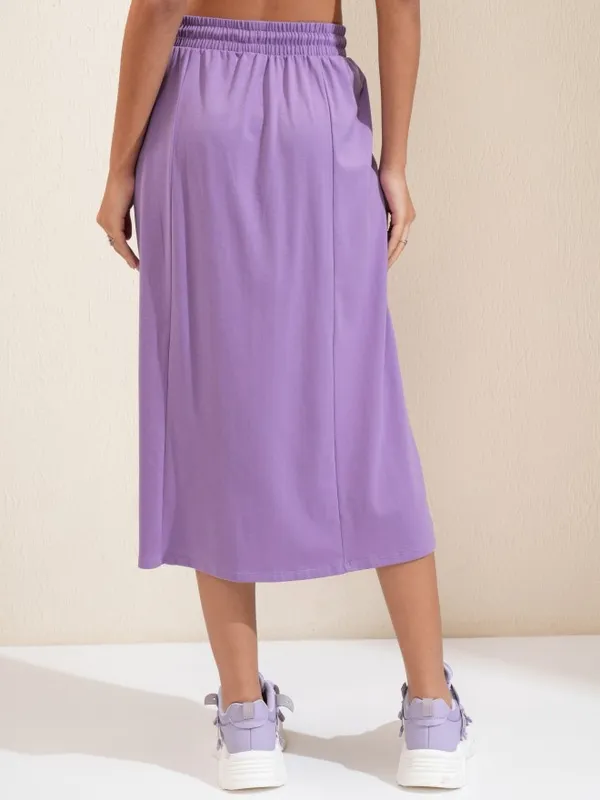 Tokyo Talkies Women Lavender Midi Skirt