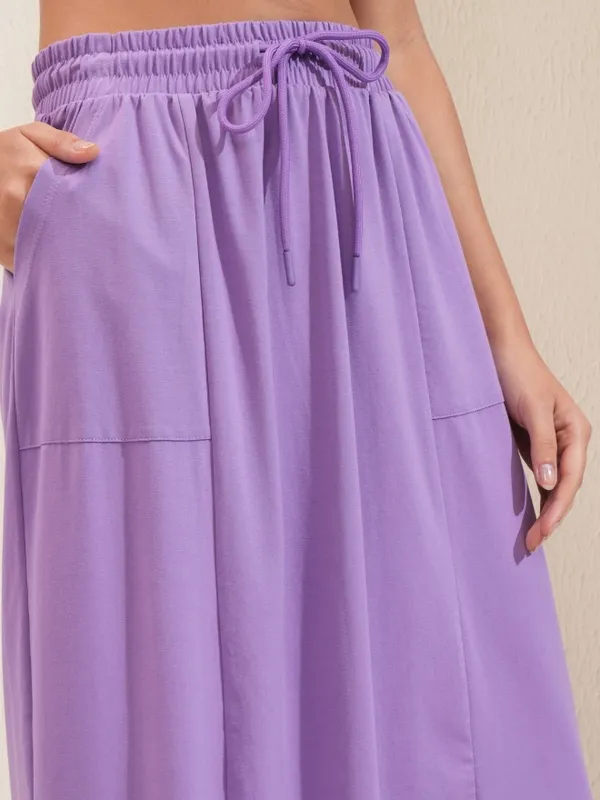 Tokyo Talkies Women Lavender Midi Skirt