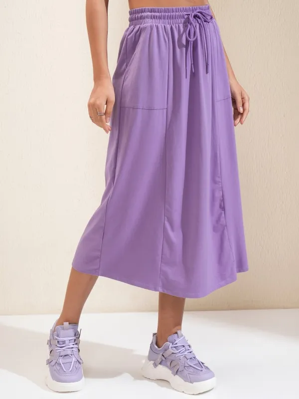 Tokyo Talkies Women Lavender Midi Skirt
