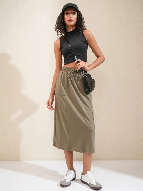 Flared Midi Skirt
