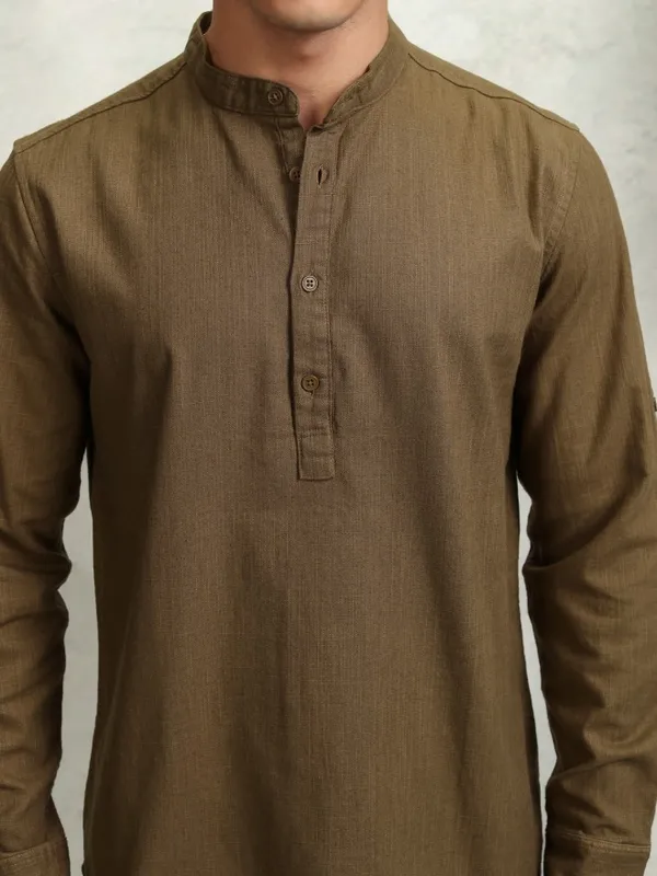 Highlader Men Mustard Solid Regular Fit Casual Shirt