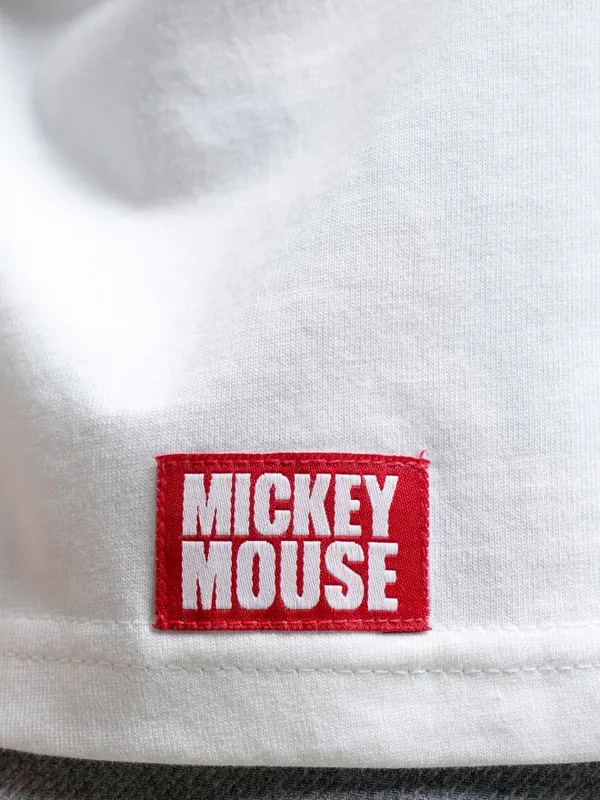 Disney By Tokyo Talkies Women White Mickey Mouse Polo Collar T-Shirt