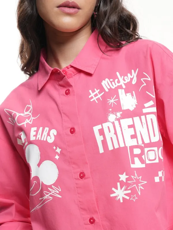 Mickey Mouse Women Printed Casual Shirt