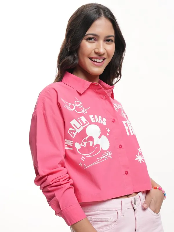 Mickey Mouse Women Printed Casual Shirt