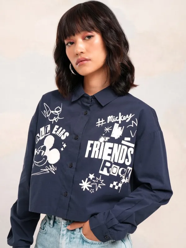 Mickey Mouse Women Printed Casual Shirt