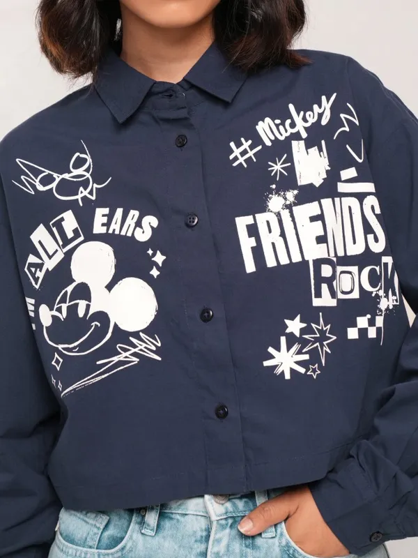 Mickey Mouse Women Printed Casual Shirt