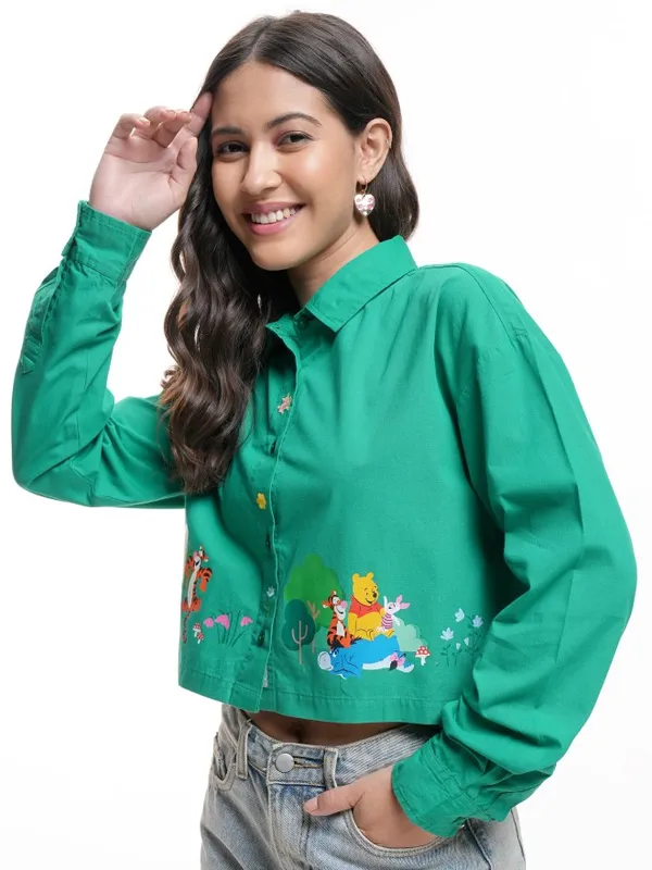 Winnie The Pooh Women Printed Casual Shirt