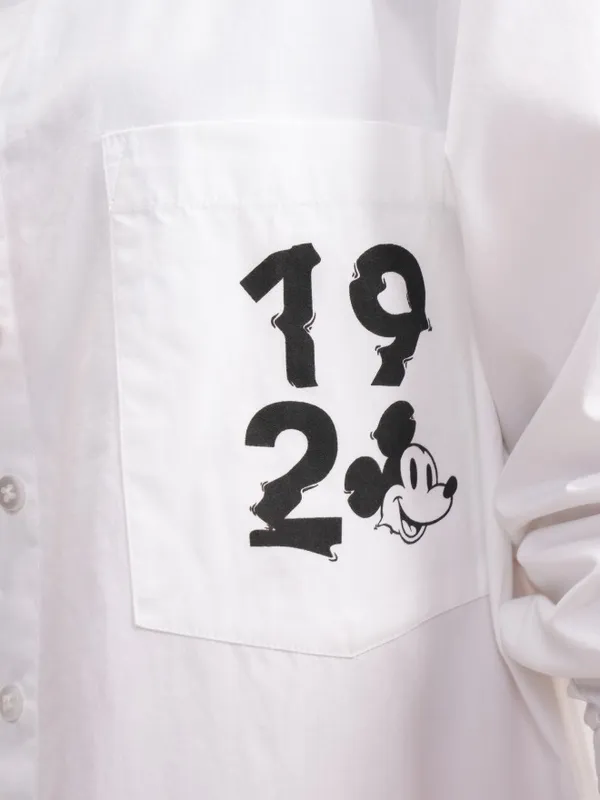 Disney By Tokyo Talkies Women White Mickey Mouse Printed Casual Shirt