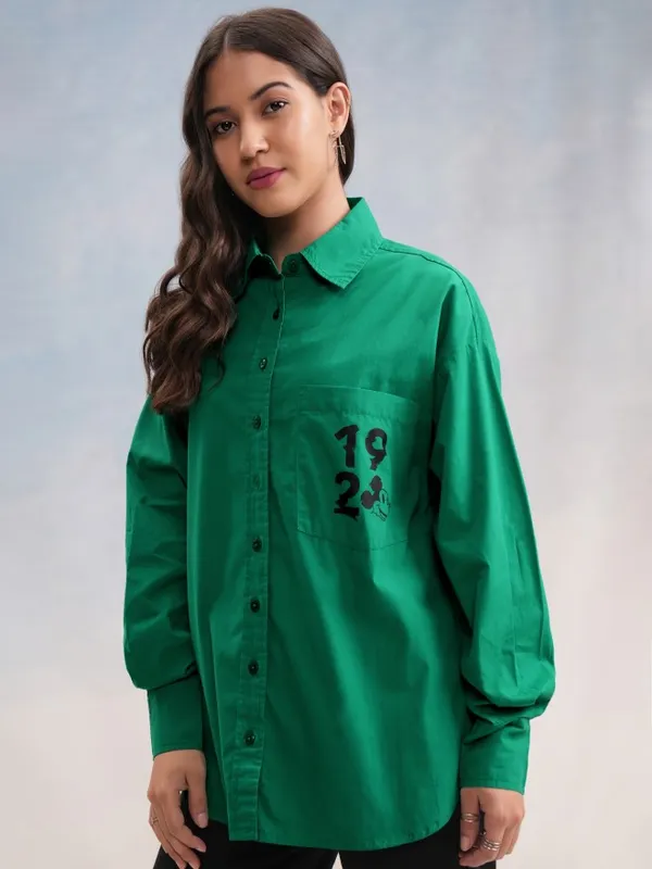 Mickey Mouse Women Printed Casual Shirt