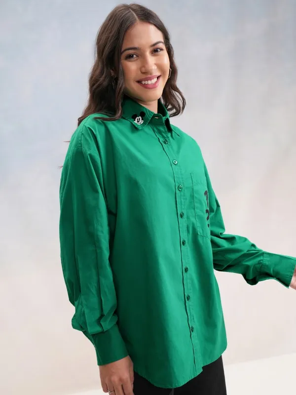 Mickey Mouse Women Printed Casual Shirt