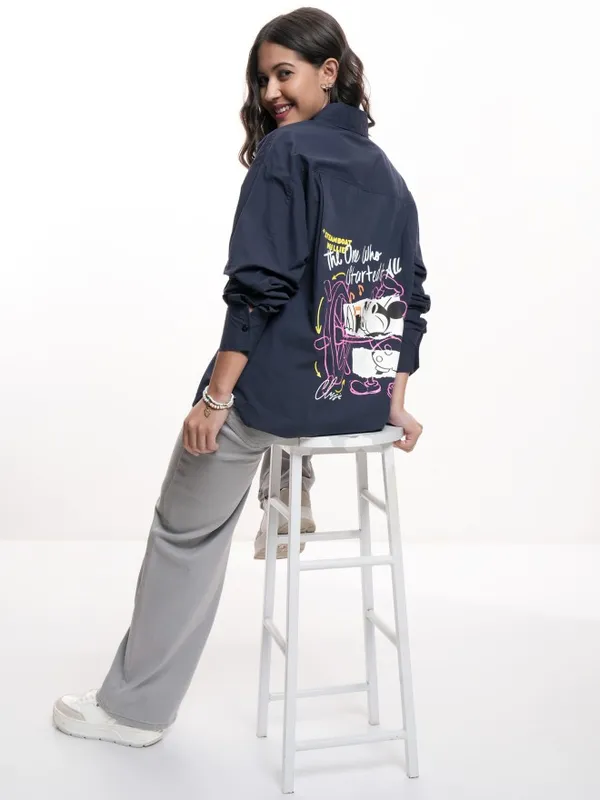 Mickey Mouse Women Printed Casual Shirt