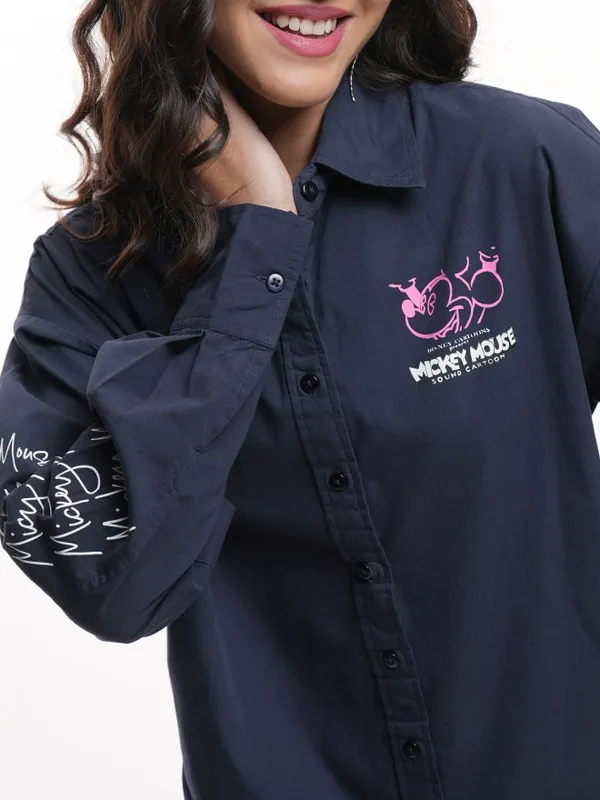 Mickey Mouse Women Printed Casual Shirt