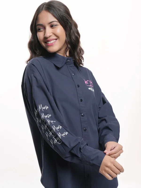 Mickey Mouse Women Printed Casual Shirt