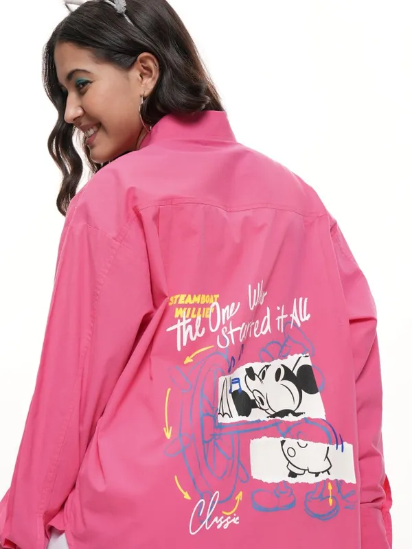 Mickey Mouse Women Printed Casual Shirt