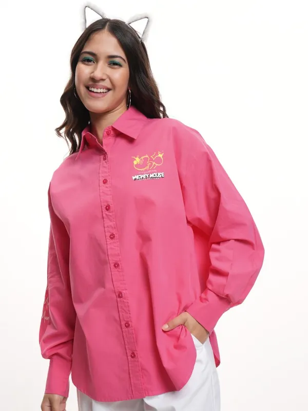 Mickey Mouse Women Printed Casual Shirt