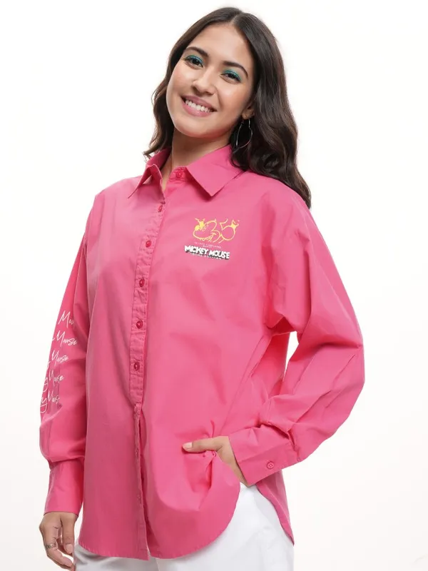 Mickey Mouse Women Printed Casual Shirt