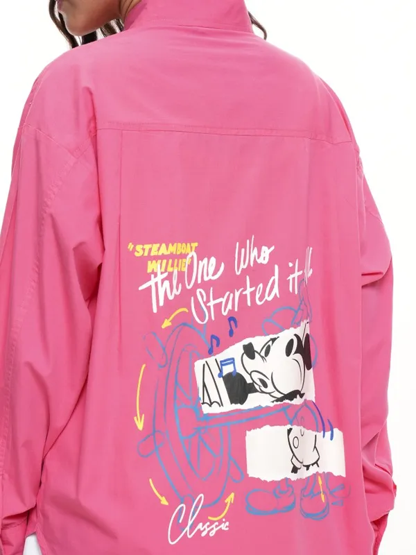 Mickey Mouse Women Printed Casual Shirt