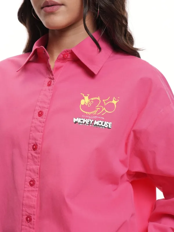 Mickey Mouse Women Printed Casual Shirt