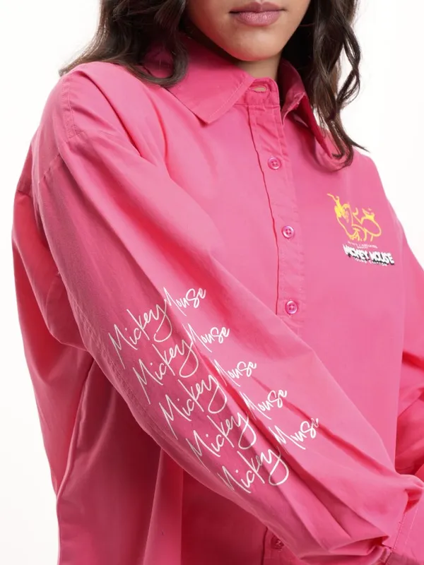 Mickey Mouse Women Printed Casual Shirt