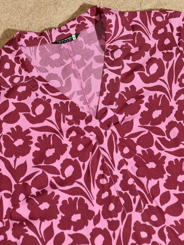 Tokyo Talkies Women Maroon Printed A-Line Dress