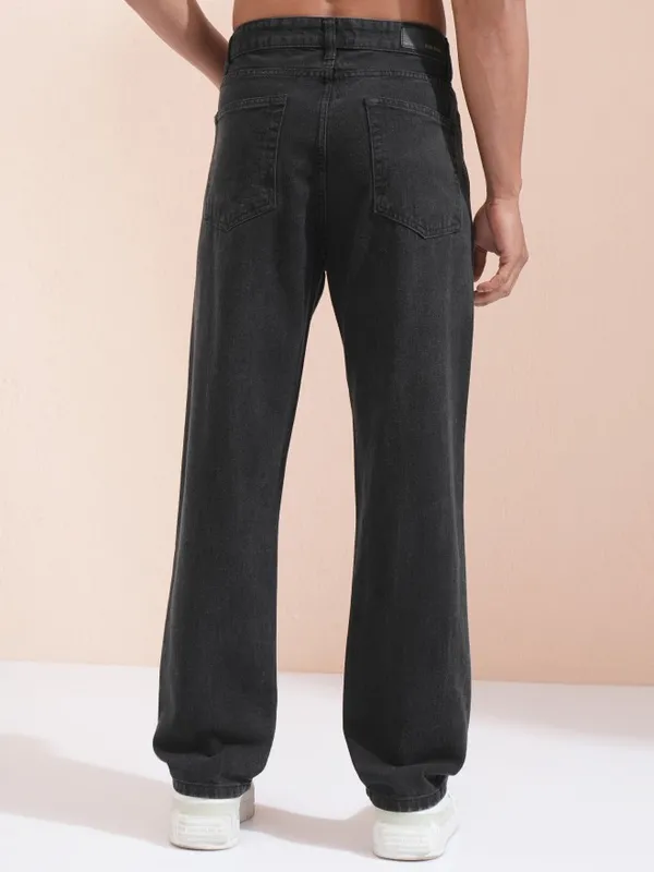 Highlander Men Black Straight Fit Jeans