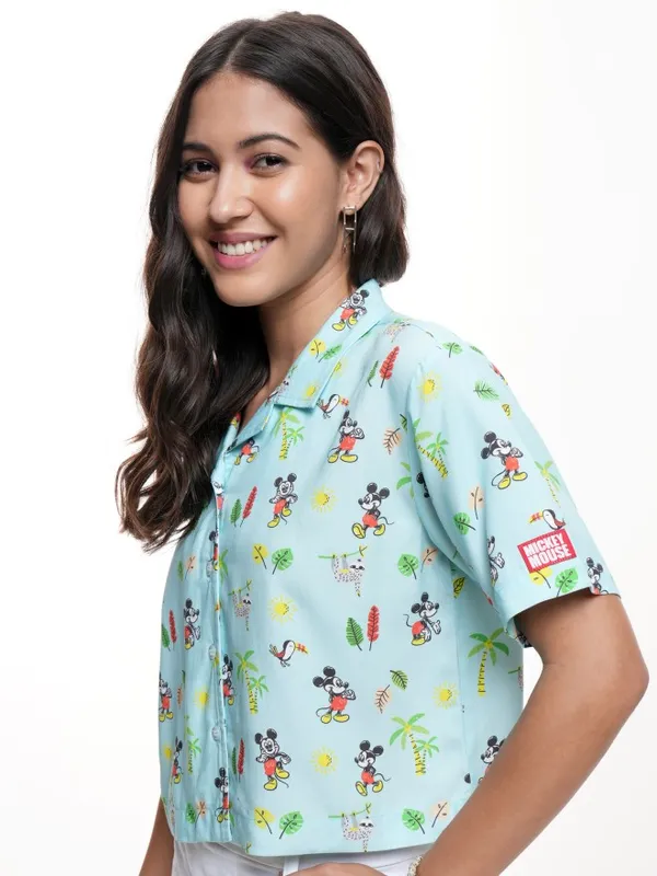 Mickey Mouse Women Printed Casual Shirt