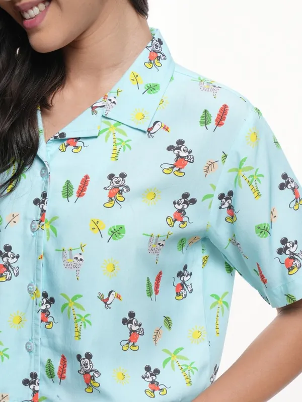 Mickey Mouse Women Printed Casual Shirt