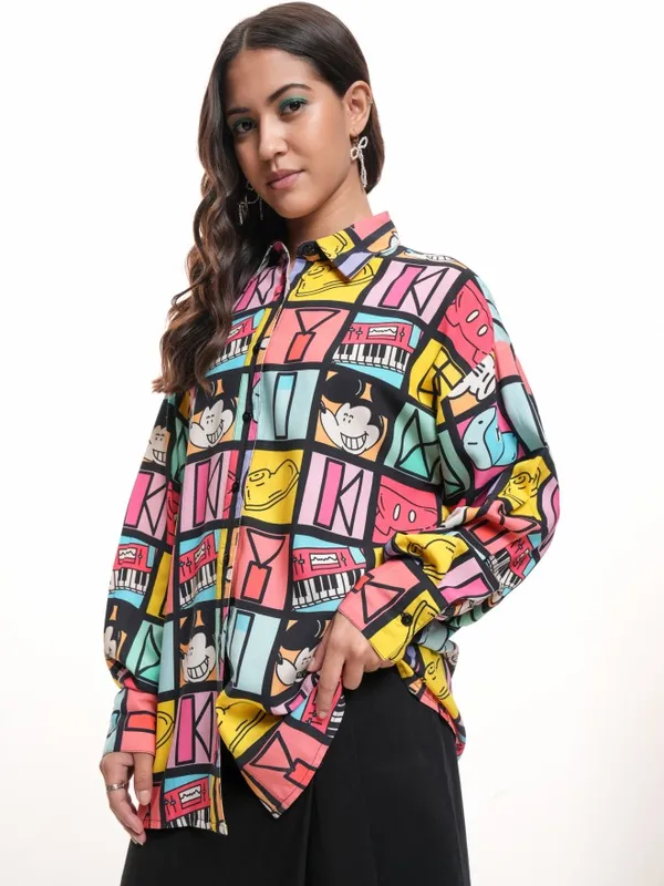Mickey Mouse Women Printed Casual Shirt