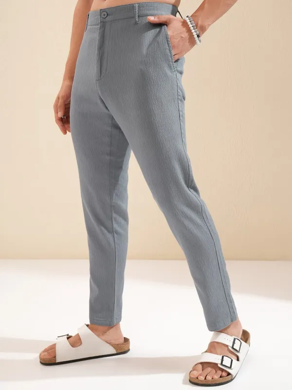 Highlander Men Grey Straight Fit Trousers