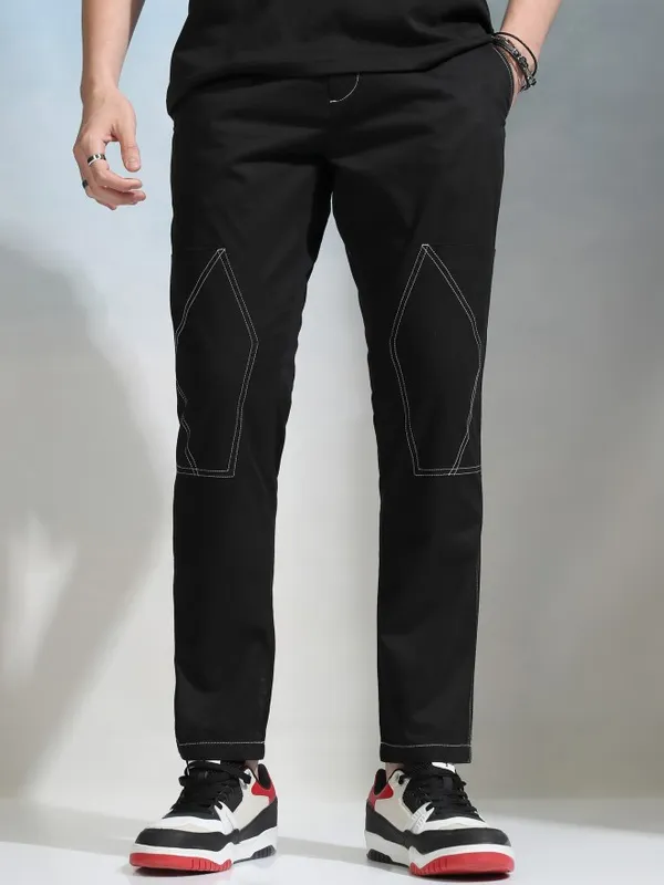 Highlander Men Black Slim Fit Solid Chinos