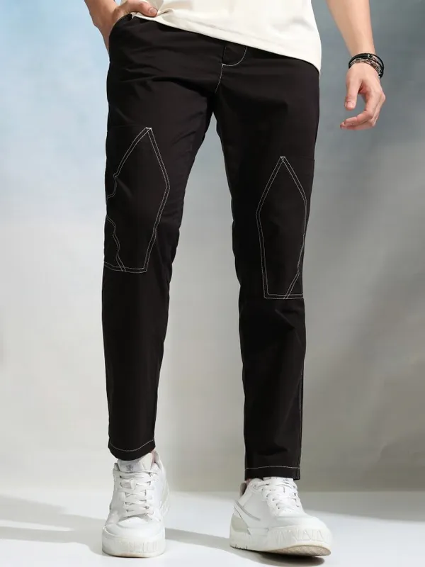 Highlander Men Black Slim Fit Solid Chinos