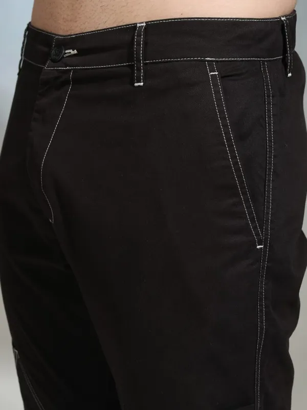 Highlander Men Black Slim Fit Solid Chinos