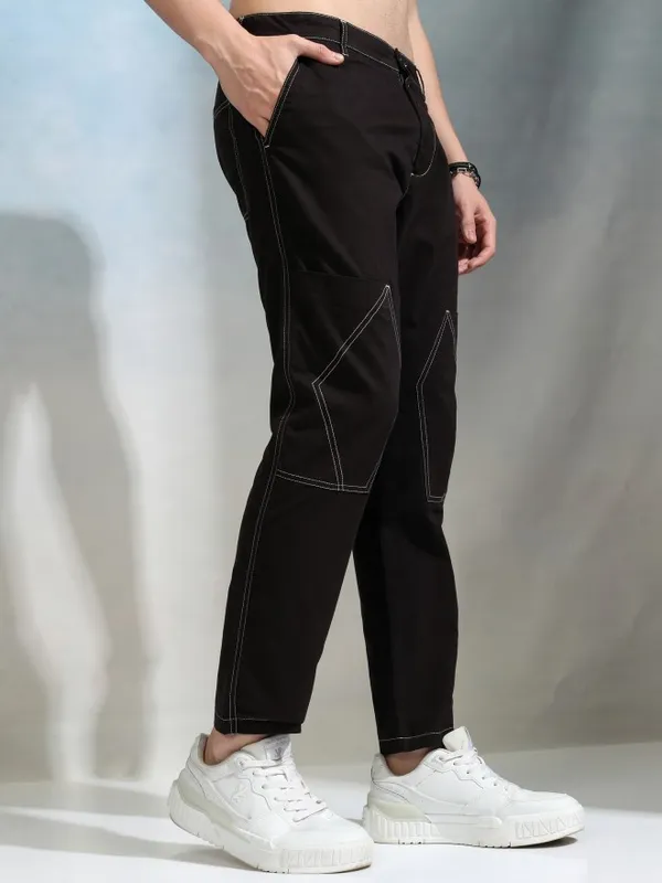 Highlander Men Black Slim Fit Solid Chinos