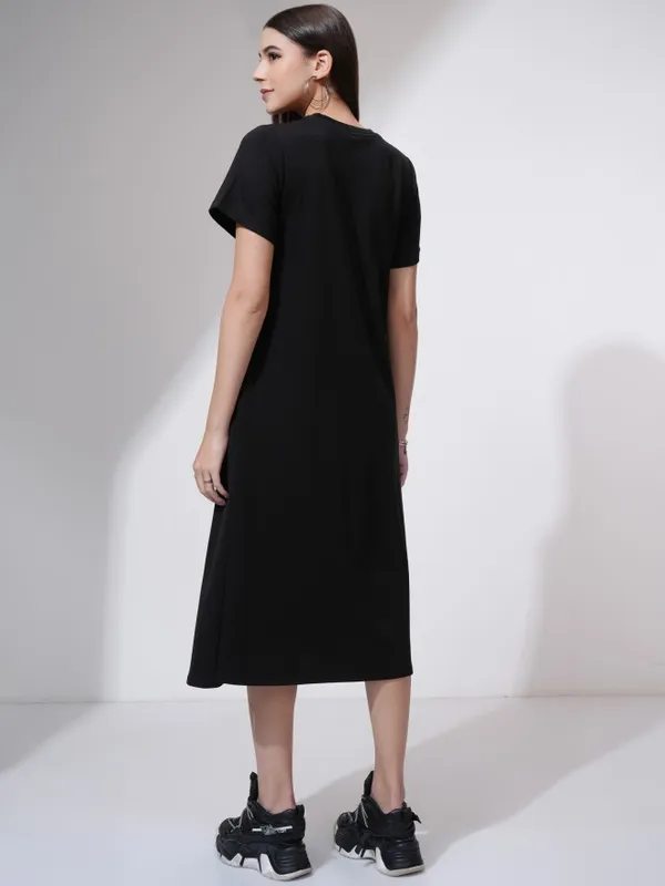 Solid A-Line Dress