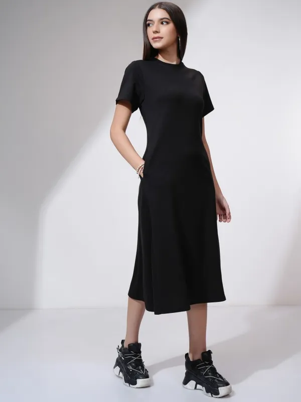 Solid A-Line Dress