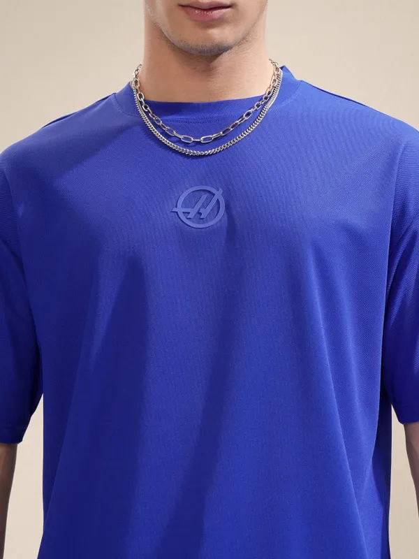 Highlander Men Blue Printed Round Neck Relaxed Fit T-Shirt