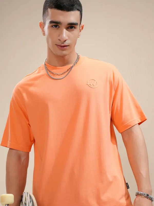 Highlander Men Coral Printed Round Neck Relaxed Fit T-Shirt