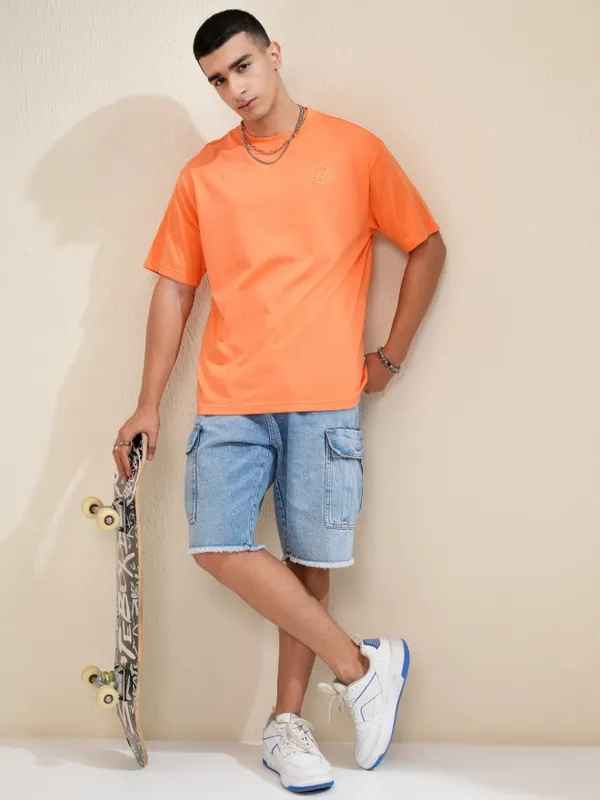 Highlander Men Coral Printed Round Neck Relaxed Fit T-Shirt