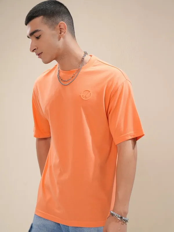 Highlander Men Coral Printed Round Neck Relaxed Fit T-Shirt