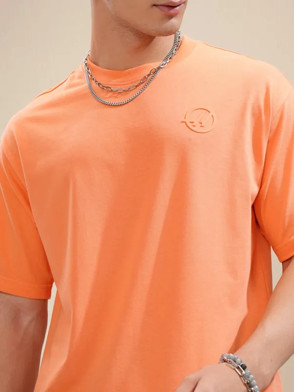 Highlander Men Coral Printed Round Neck Relaxed Fit T-Shirt
