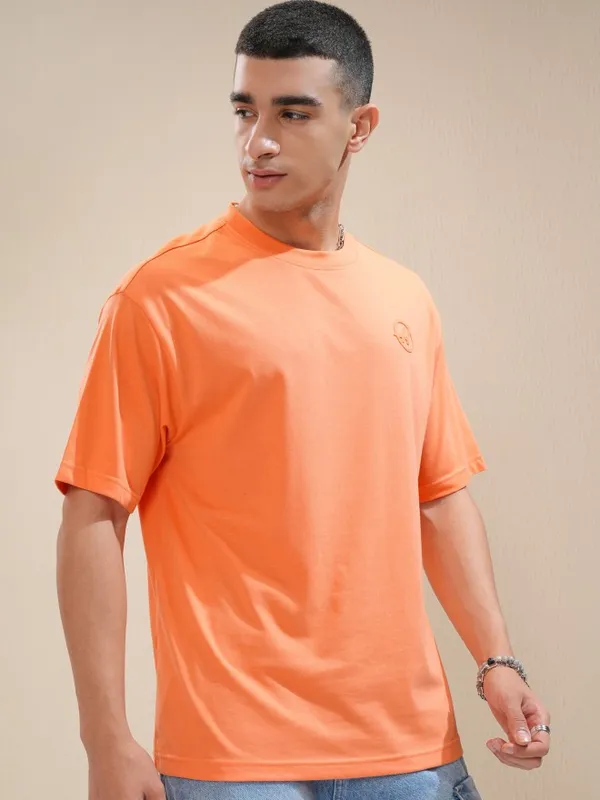 Highlander Men Coral Printed Round Neck Relaxed Fit T-Shirt