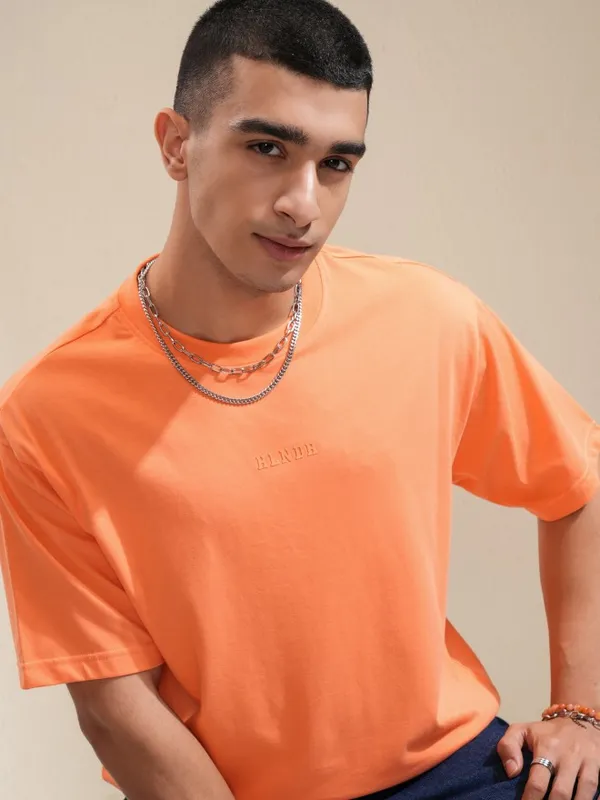 Highlander Men Coral Printed Round Neck Relaxed Fit T-Shirt