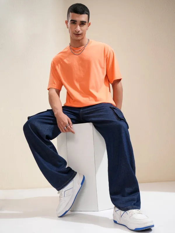 Highlander Men Coral Printed Round Neck Relaxed Fit T-Shirt