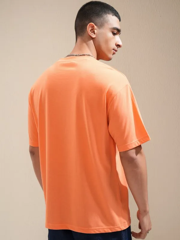 Highlander Men Coral Printed Round Neck Relaxed Fit T-Shirt