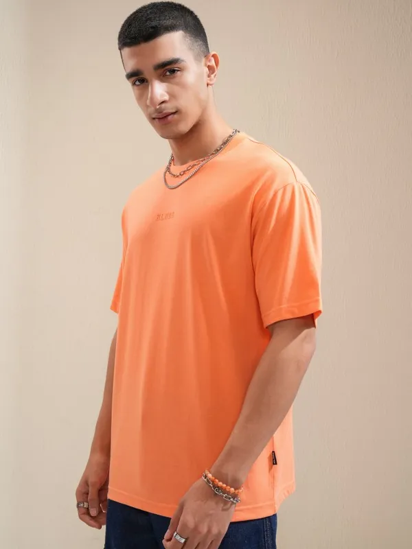 Highlander Men Coral Printed Round Neck Relaxed Fit T-Shirt