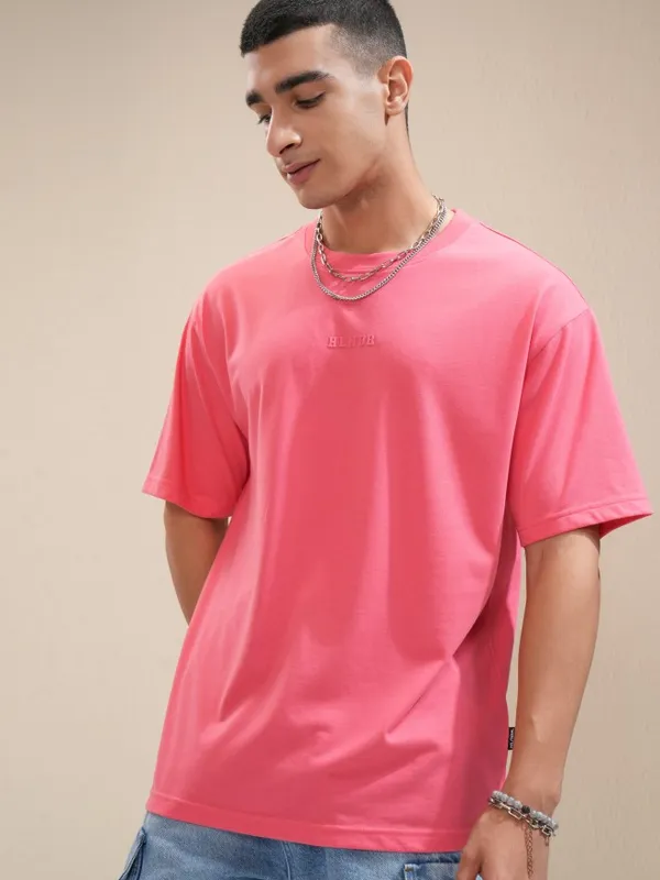 Highlander Men Rose Printed Round Neck Relaxed Fit T-Shirt