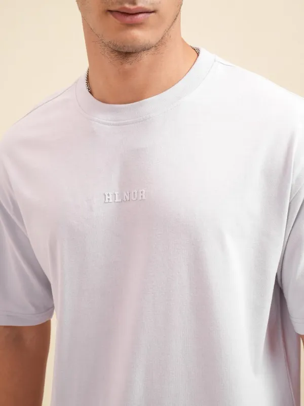Highlander Men Mauve Printed Round Neck Relaxed Fit T-Shirt