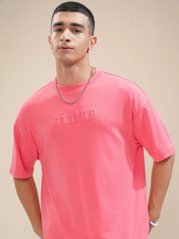 Highlander Men Rose Printed Round Neck Oversized Fit T-Shirt